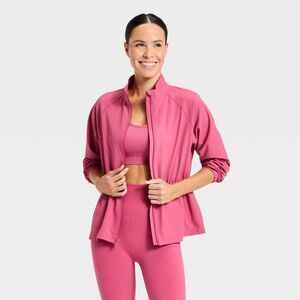 All In Motion - Women's Woven Peplum Jacket - All In Motion Berry  Pink